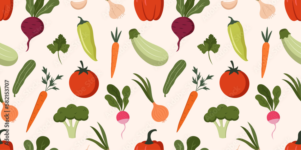 Seamless pattern with vegetables Seamless pattern with vegetables