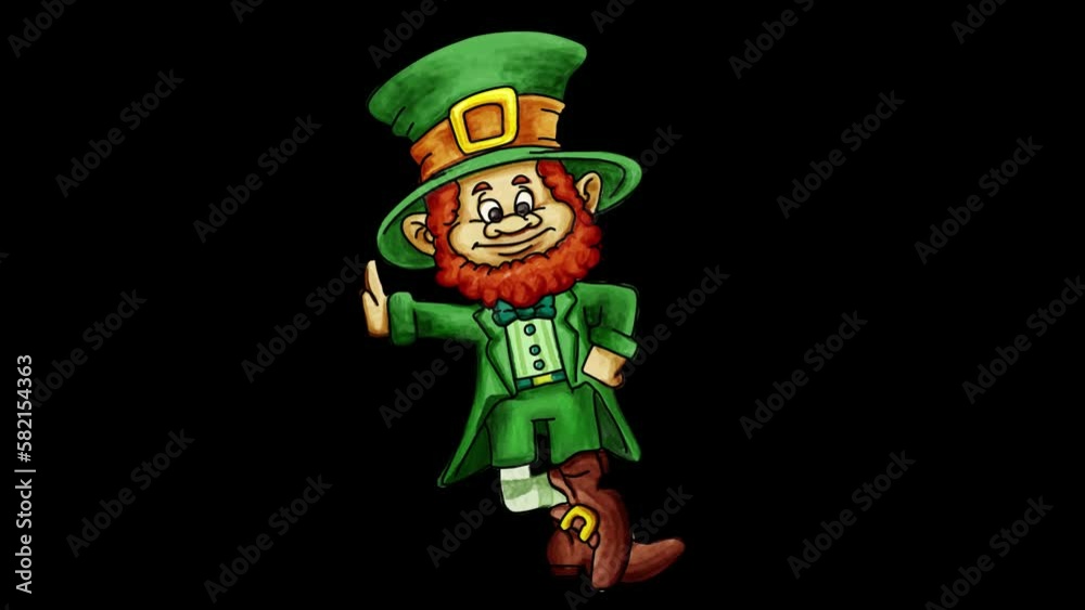 Saint Patrick's animated Leprechaun standing with transparent background Saint Patrick's animated Leprechaun standing with transparent background