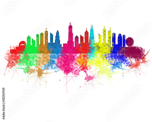 Art   Illustration city skyline Chicago