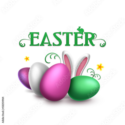 Easter card with bunny and eggs