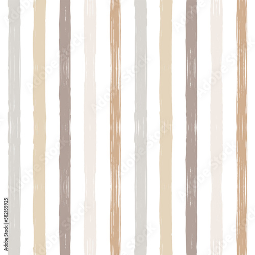 Stripes pattern, ocher striped seamless vector background, watercolor paintbrush lines, textured brush lines textile. shabby grunge stripes