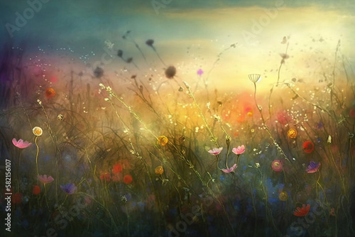 dreamy fantasy wildflowers meadow © Maya Kruchancova