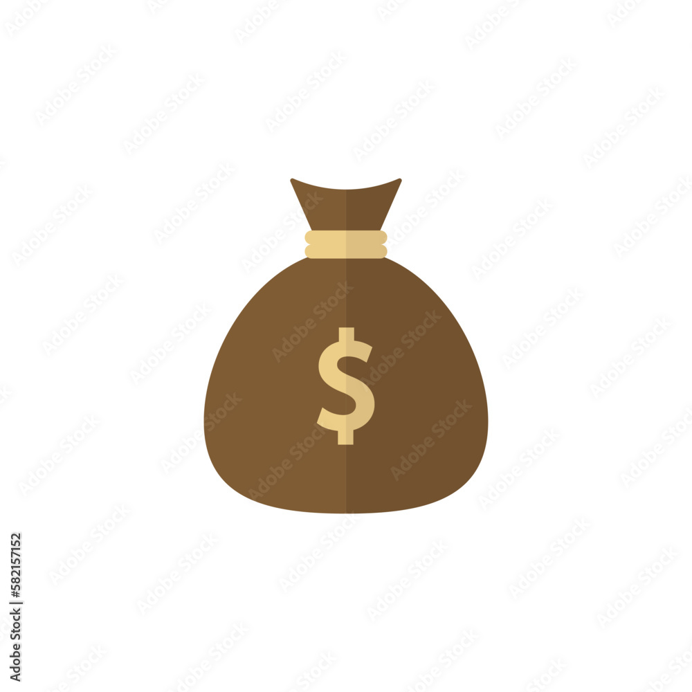 Money bag flat vector icon Money bag flat vector icon