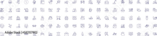 Small business line icons signs set. Design collection of Entrepreneurs, Startups, Micro, Midsize, Solo, Mom and Pop, Freelance, Home based outline concept vector illustrations