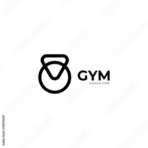 Gym logo, fitness logo vector template.