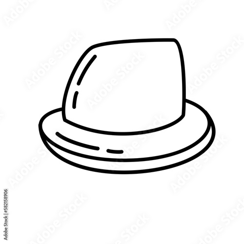 bowler hat line icon