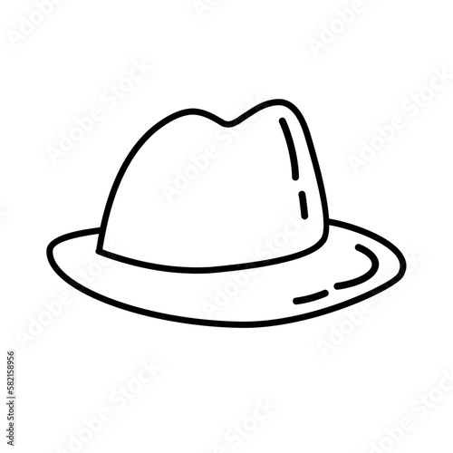 bowler hat line icon