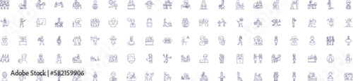 Casual lifestyle line icons signs set. Design collection of Casual, Lifestyle, Relaxed, Unstructured, Comfortable, Breezy, Uncomplicated, Carefree outline concept vector illustrations