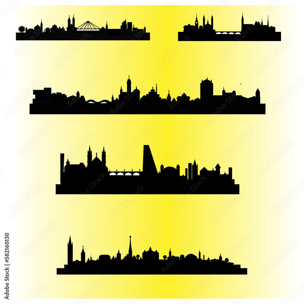 Switzerland city skyline silhouette vector