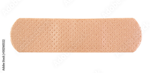 Typical adhesive bandage or sticking plaster isolated on transparent, PNG