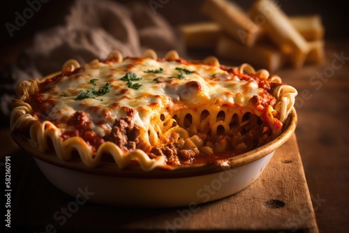 lasagna in a pan - Illustration Created with Generative ai