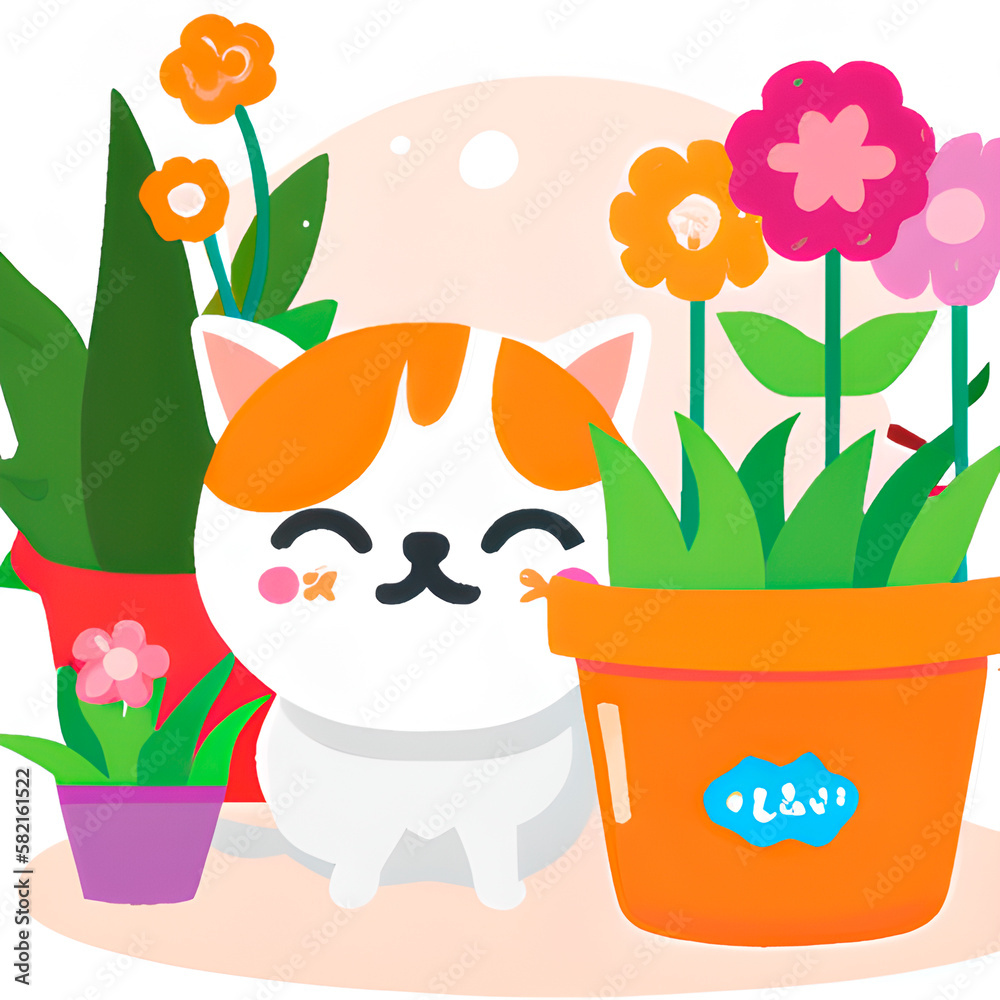 Naklejka premium flower in a pot