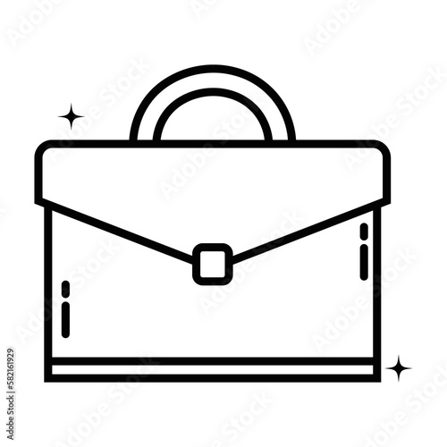 png image of briefcase icon in lines with transparent background
