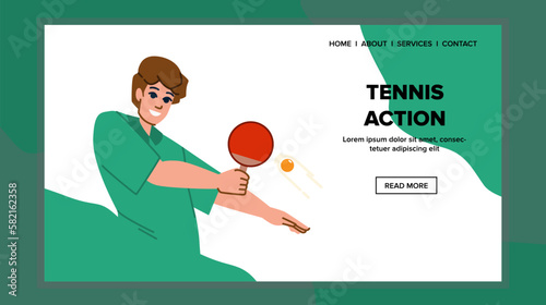 tennis action vector