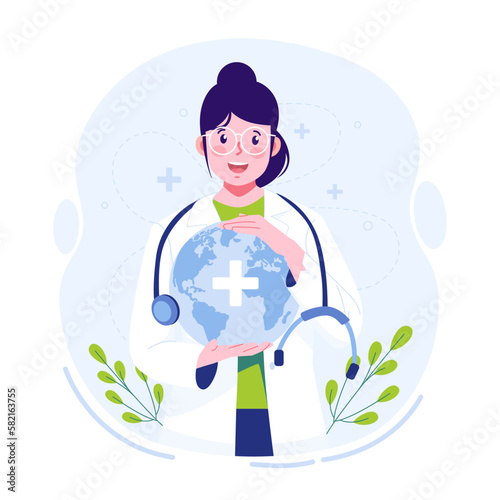 World health day flat illustration