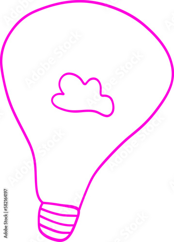 Pink doodle lamp with cloud