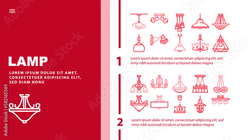 lamp table light home desk landing header vector