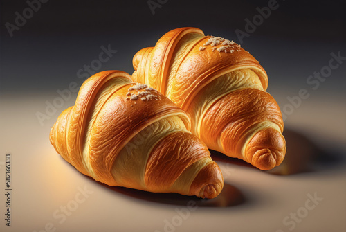 Wallpaper Mural Two croissants on the dark background. Generative AI. Torontodigital.ca