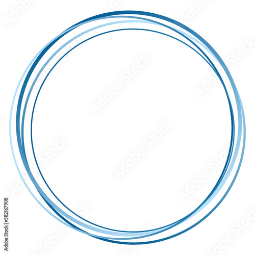 Gradient blue circle frame with transparent background.Abstract round shape in png format.