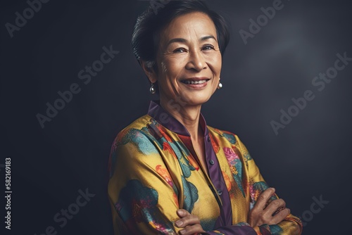 Portrait of a Mature Asian ...