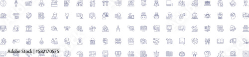 Knowledge line icons signs set. Design collection of Understand, Learn, Wisdom, Realize, Insight, Cognition, Master, Acquire outline concept vector illustrations