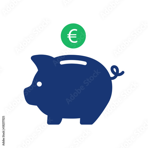 Piggy bank with euro coin