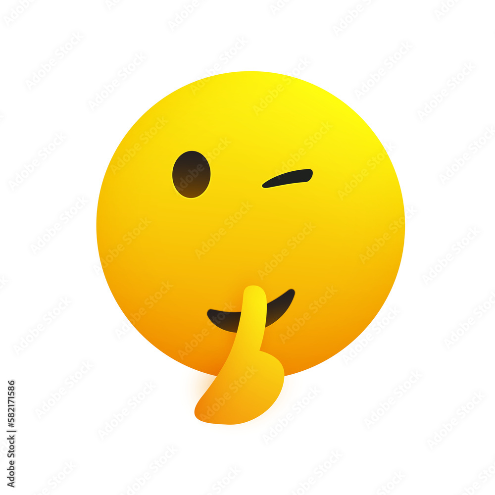 Keep Quiet! Shushing, Winking, Cheeky Emoji Gesturing, Asking for Be