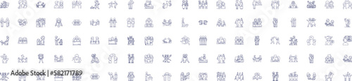 Φωτογραφία Friendly relations line icons signs set
