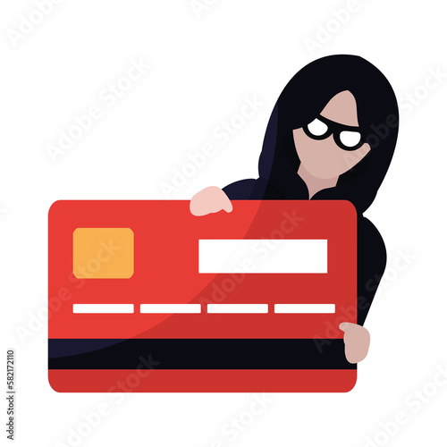 png image of credit card icon with person behind it with transparent background