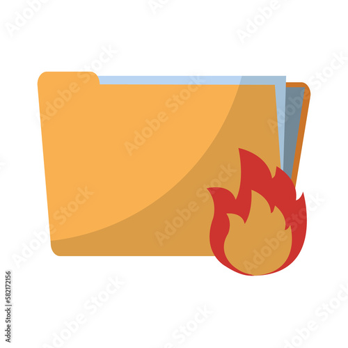 png image of folder icon with fire with transparent background