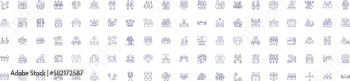 Membership line icons signs set. Design collection of Enrollment, Subscription, Admittance, Association, Access, Permit, Affiliation, Franchise outline concept vector illustrations