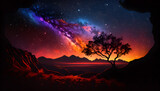 Colorful Galaxy Sunset in the Desert - Generated by Generative AI