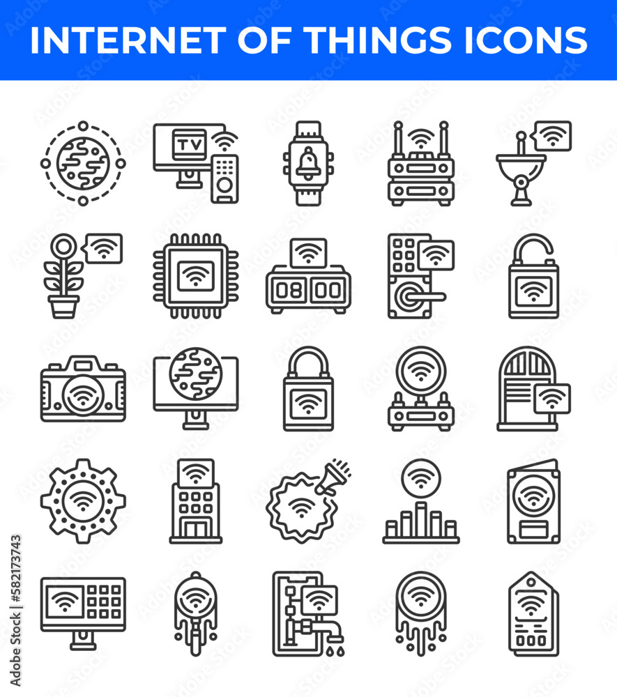 Internet of things line icon. Related to technology, internet, digital, media, industry, connecting. Editable stroke. Vector illustration Internet of things line icon. Related to technology, internet, digital, media, industry, connecting. Editable stroke. Vector illustration