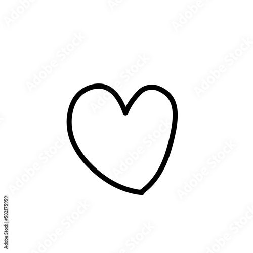 Heart Doodle Hand Drawn  Heart Line  Heart Outline