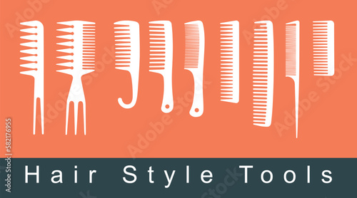 Illustration of hair styling tools