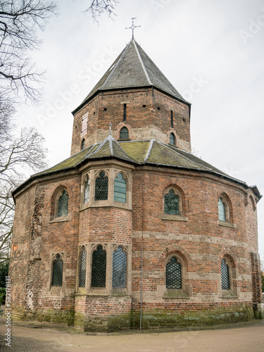 Back side of Saint Nicholas Chapel (Sint Nicolaas Kapel) in Park Valkhof in Nijmegen, the Netherlands