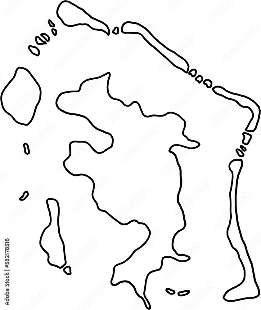 doodle freehand drawing of bora bora island map. doodle freehand drawing of bora bora island map.
