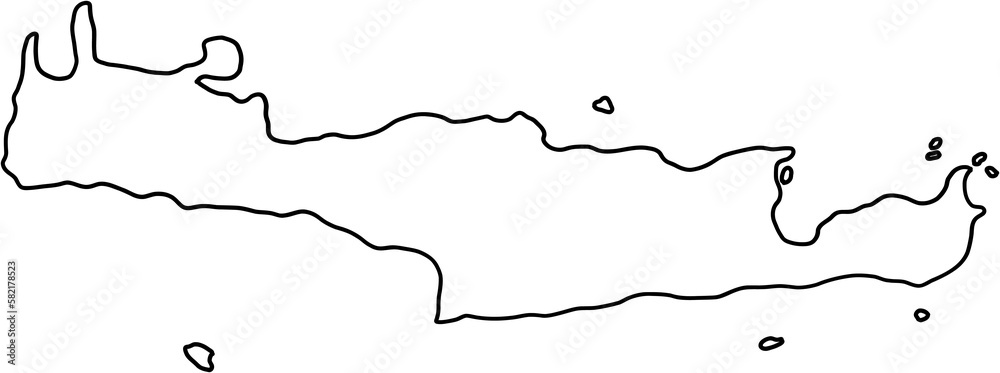 doodle freehand drawing of crete island map. - obrazy, fototapety, plakaty 