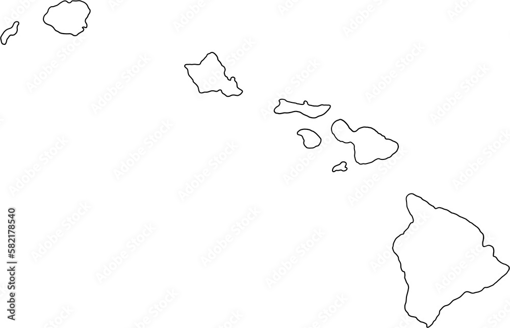 doodle freehand drawing of hawaii island map. - obrazy, fototapety, plakaty 