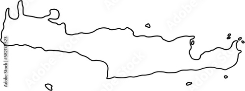 doodle freehand drawing of crete island map. photo