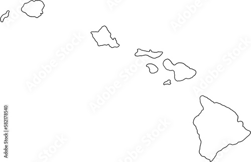 doodle freehand drawing of hawaii island map. photo
