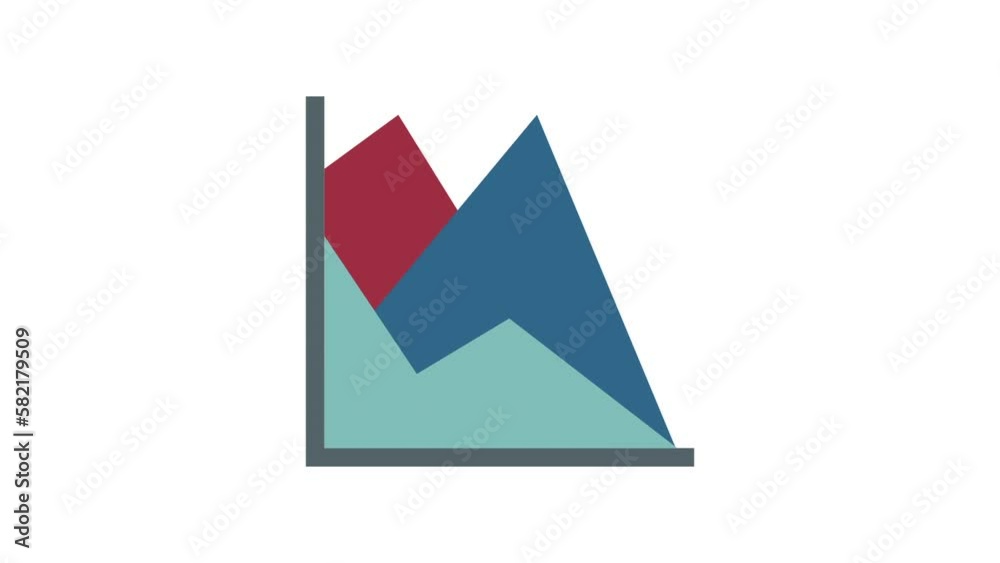 Business Graph on white background, animated icon.