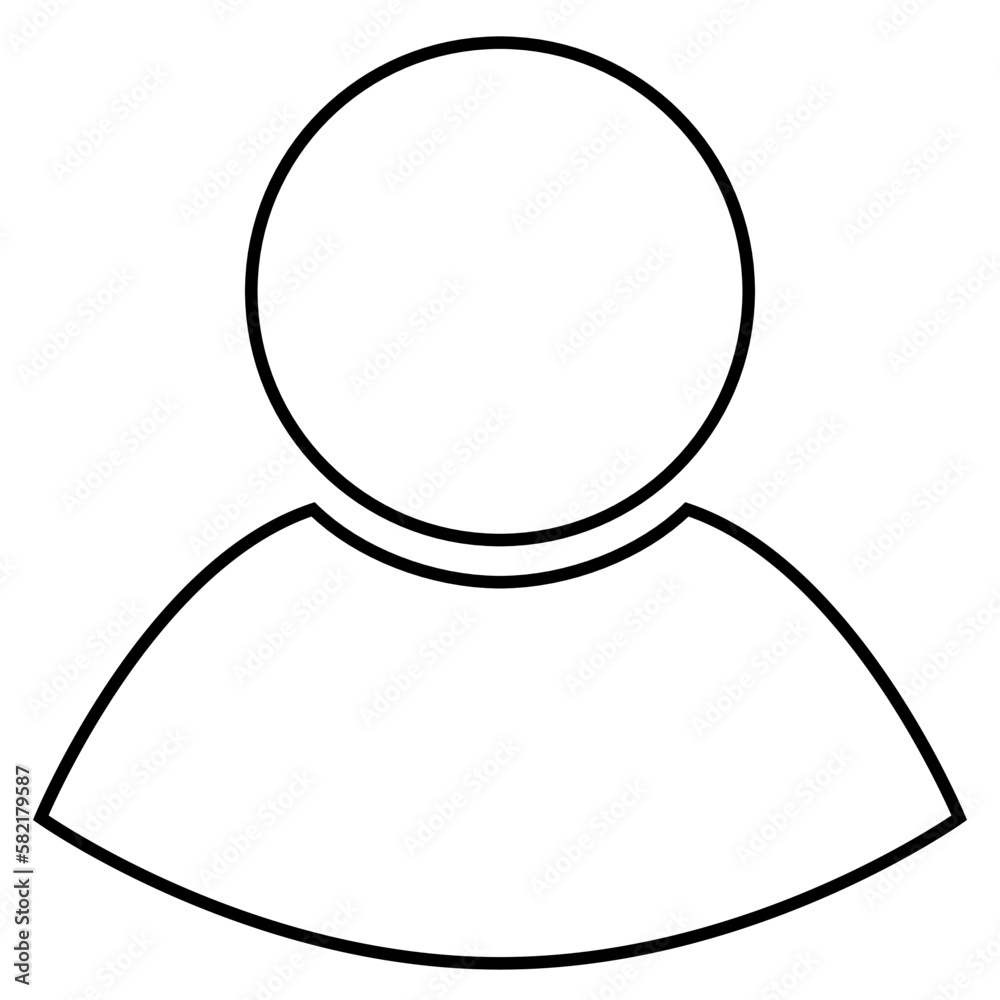Person icon, black color outlined flat style, simple design avatar graphic symbol, vector object for UI, mobile, app, web, laser grave, vinyl sticker. Vector illustration isolated background. Person icon, black color outlined flat style, simple design avatar graphic symbol, vector object for UI, mobile, app, web, laser grave, vinyl sticker. Vector illustration isolated background.
