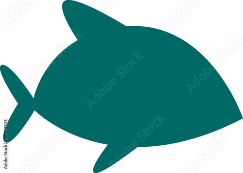 Silhouette of fish flat illustration