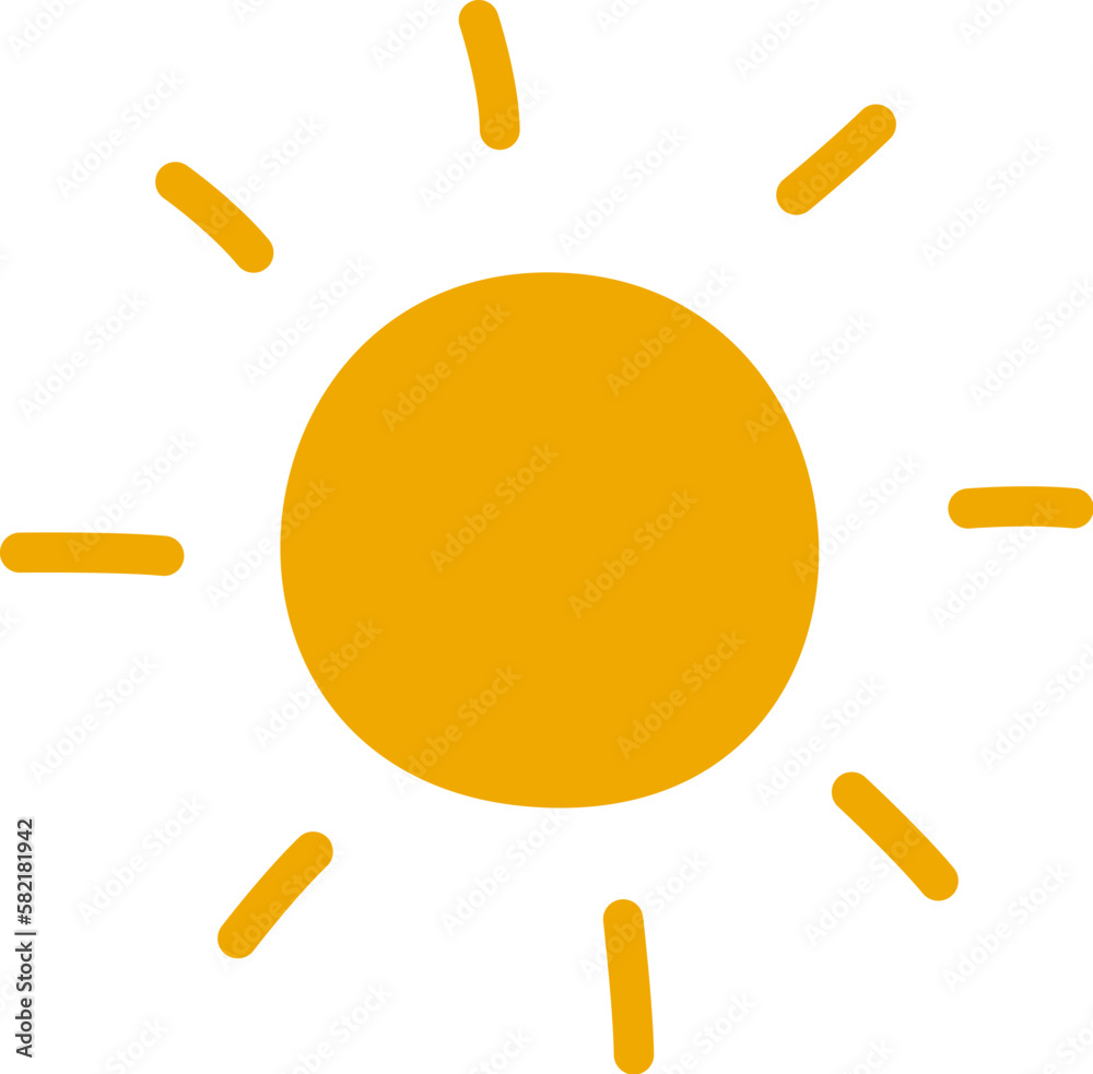 Hand drawn abstract doodle sun element