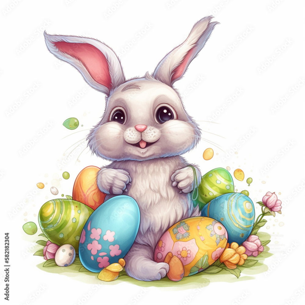 Bunny with eggs for easter Bunny with eggs for easter