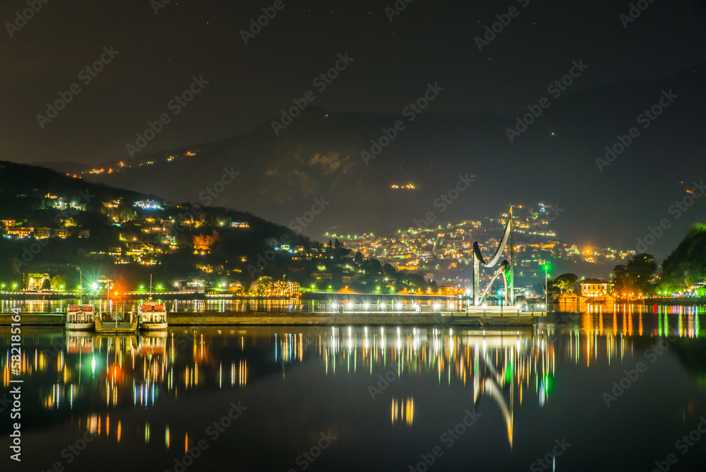Panorama of the lakefront of Como, and of the outer dam with the Life Electric monument, in a summer evening.
Panorama of the lakefront of Como, and of the outer dam with the Life Electric monument, in a summer evening.