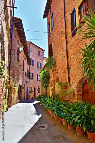 cityscape of Foiano della Chiana, medieval Tuscan village in the province of Arezzo, Italy 
