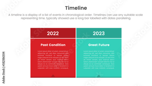 timeline set of point infographic with table box comparison concept for slide presentation template banner