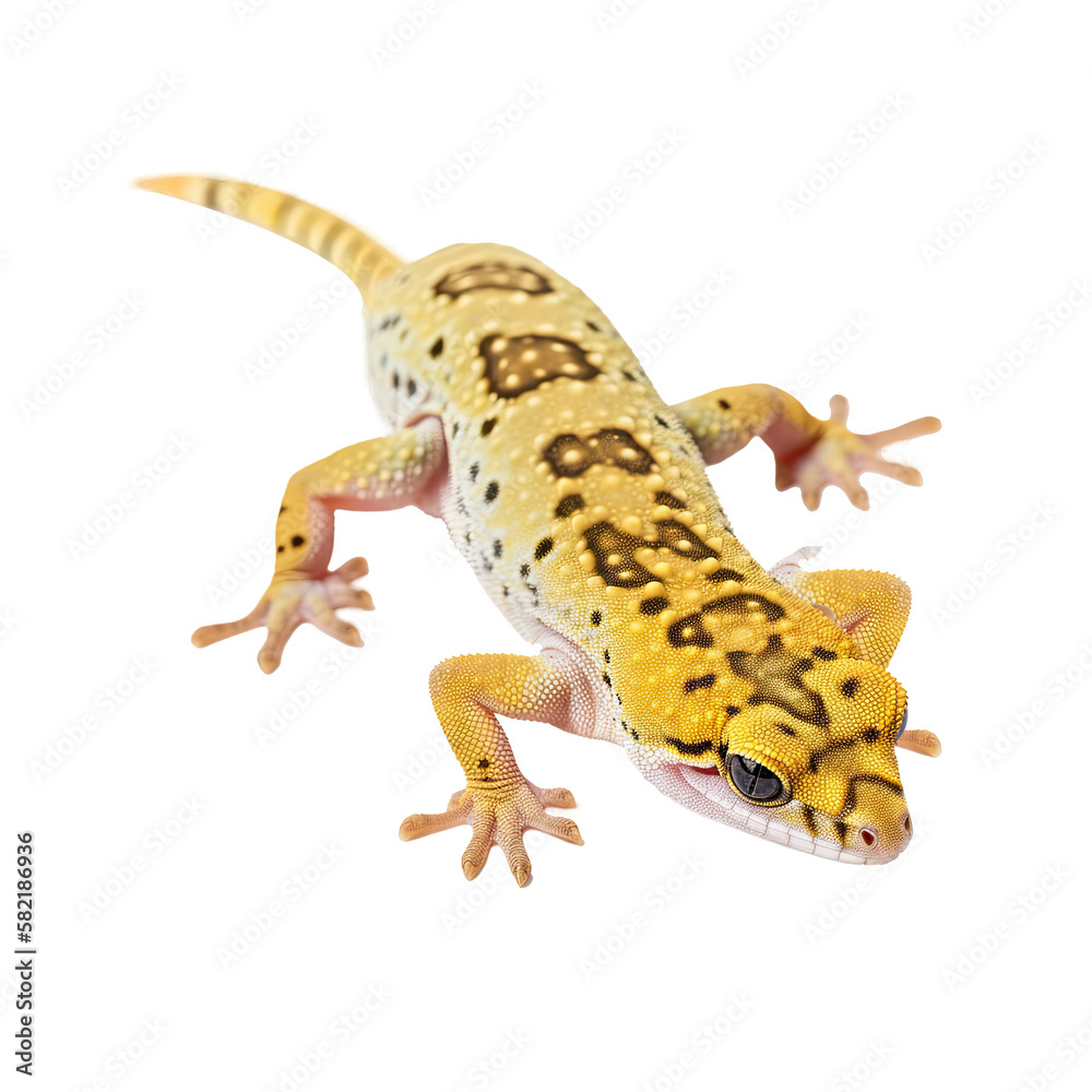 Naklejka premium yellow gecko isolated on white